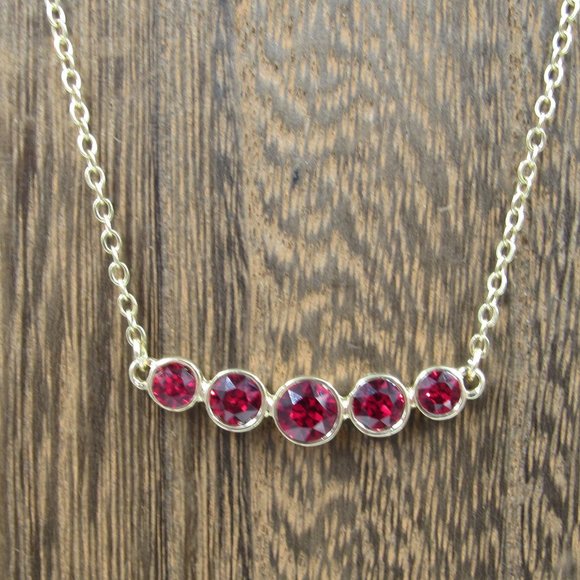 Jewelry - 20" Red Crystal Necklace Vintage Costume Jewelry